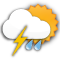 Sunny intervals with thunder shower