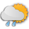 Cloudy with light rain shower
